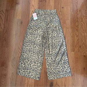 Millibon Metallic Leopard Wide Leg Women's Pants NWT Size Small